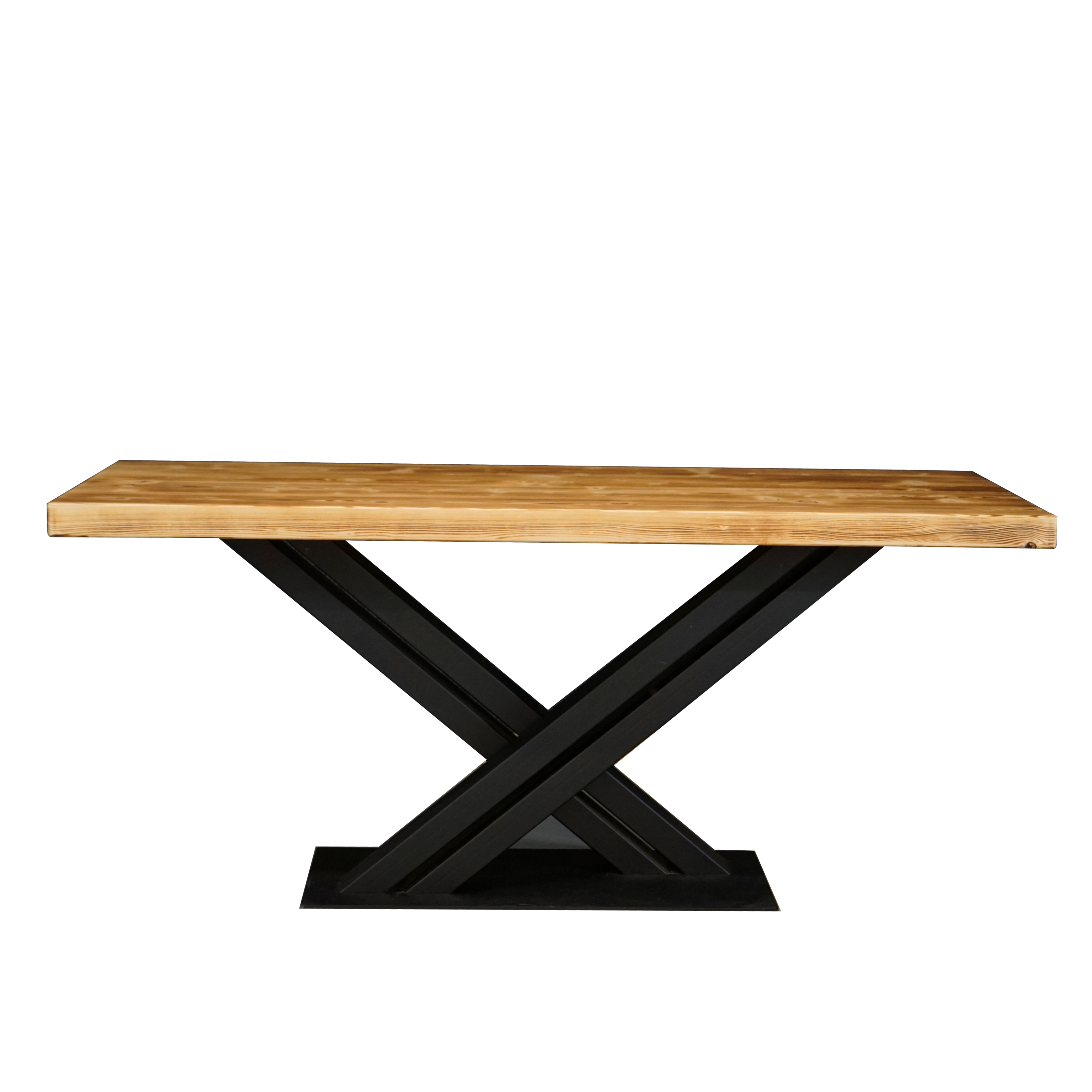 Massivholztisch "Schwarzwaldkraft" – 100 cm breit – geflammt