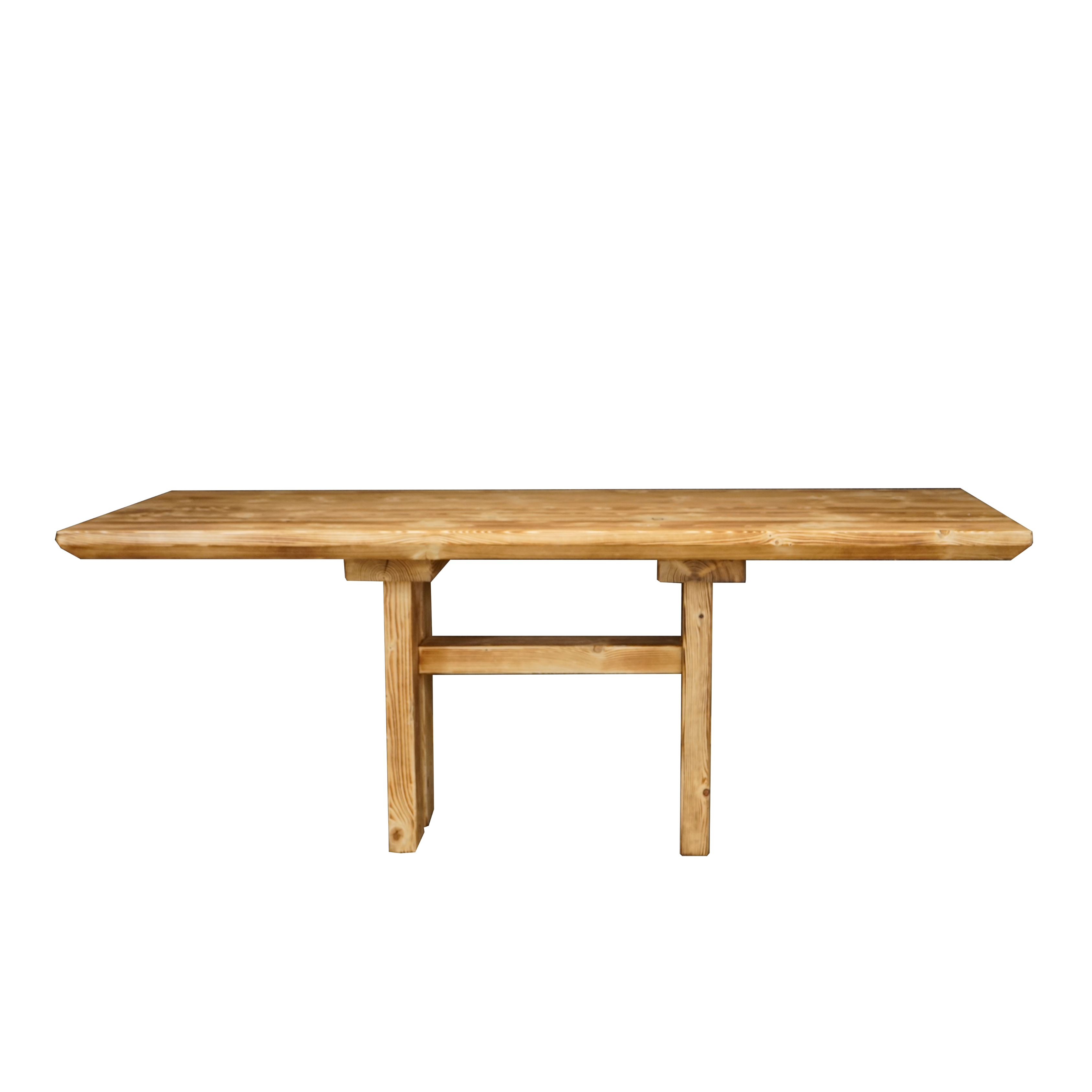 Massivholztisch "Schwarzwaldkraft" mit Schweizerkante – 80 cm breit – geflammt