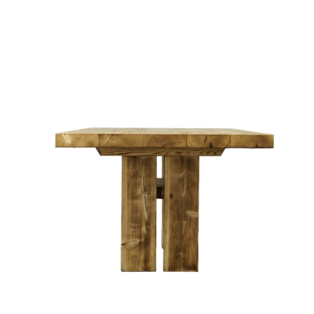 Massivholztisch "Schwarzwaldkraft" – 100 cm breit – geflammt