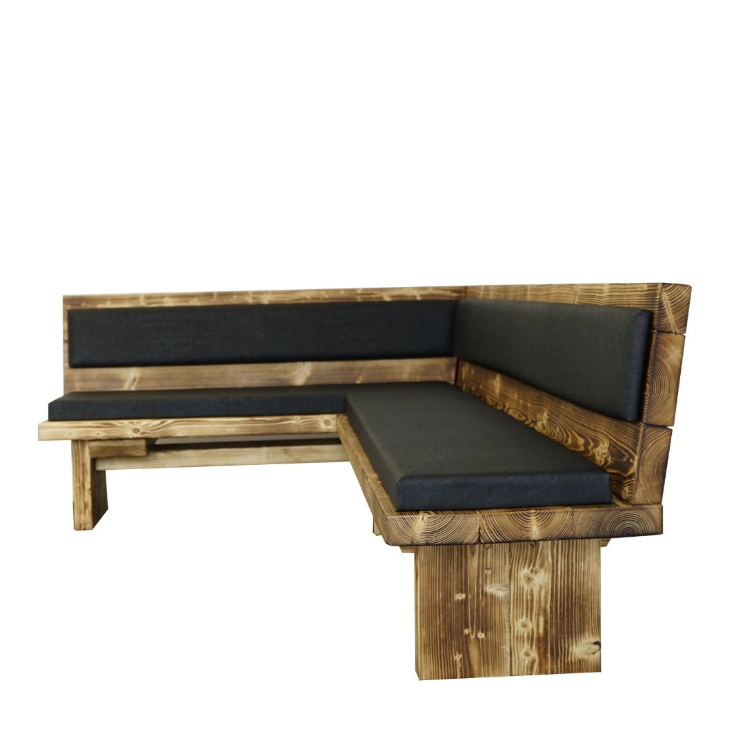 Geflammte Eckbank mit Polster