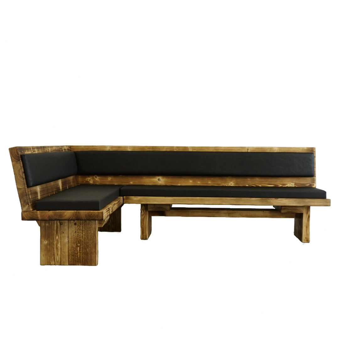 Geflammte Eckbank mit Polster