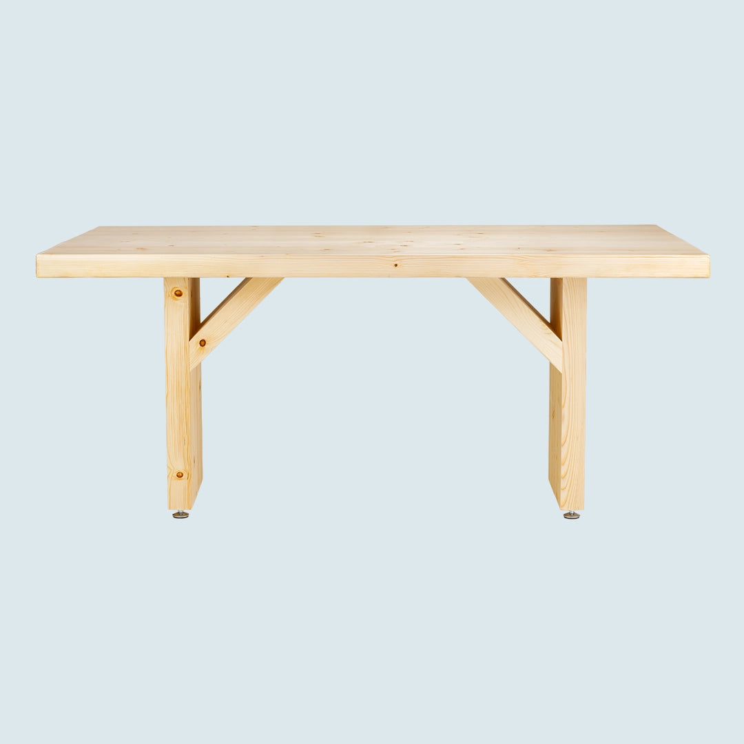 Massivholztisch "Schwarzwaldkraft" – hell, gerade Kante, Holzgestell, in verschied. Größen