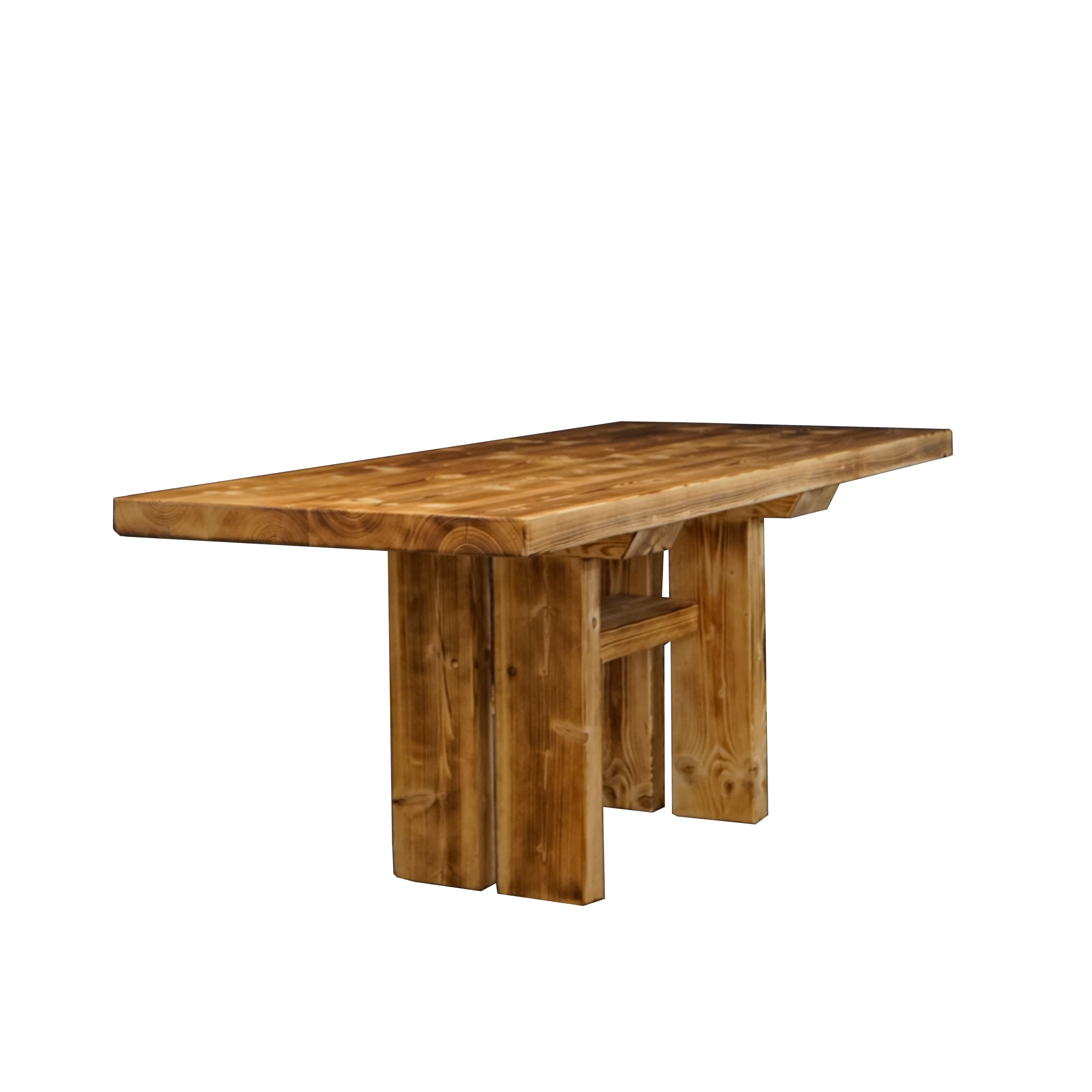 Massivholztisch "Schwarzwaldkraft" – 80 cm breit – geflammt