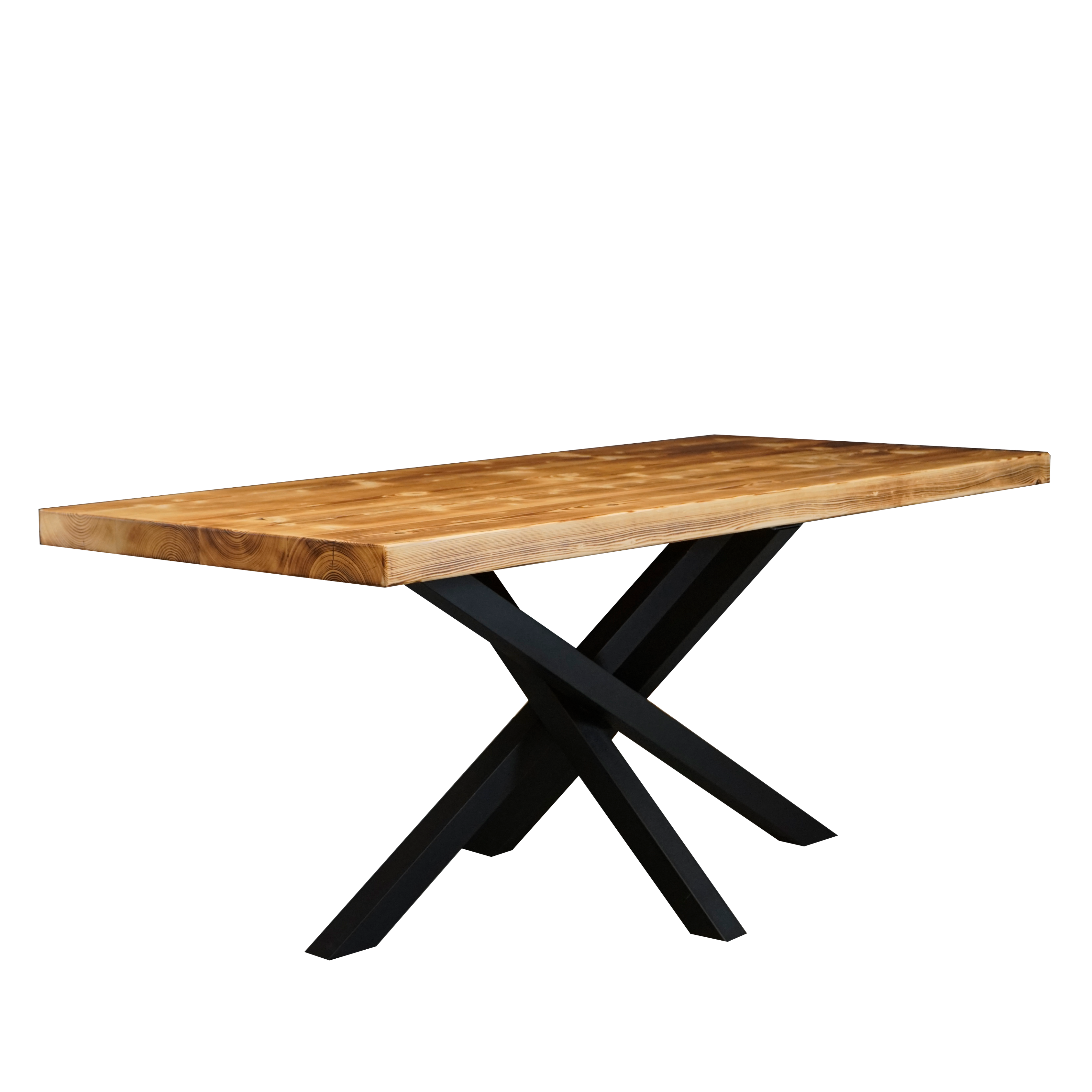 Massivholztisch "Schwarzwaldkraft" – 80 cm breit – geflammt