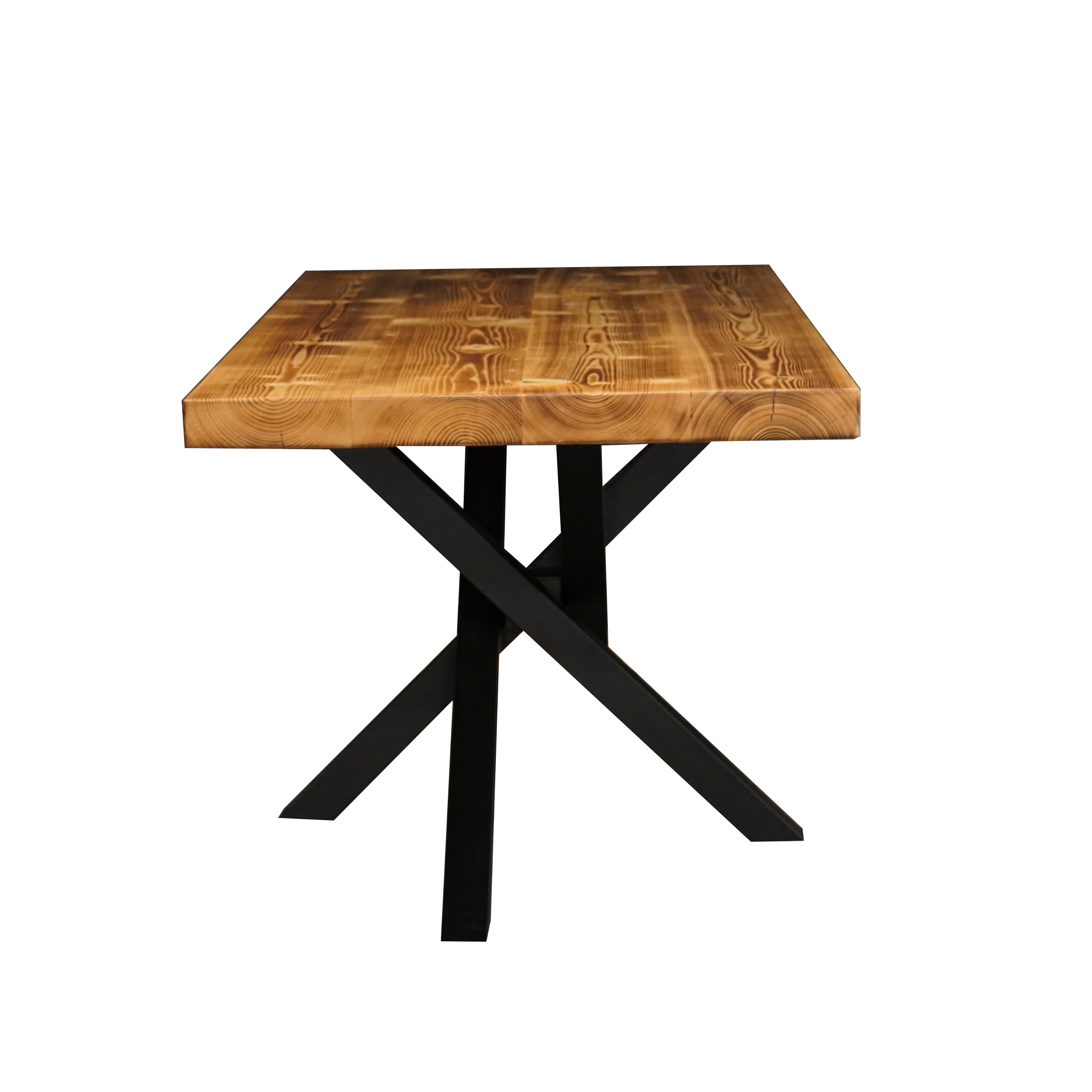 Massivholztisch "Schwarzwaldkraft" – 80 cm breit – geflammt