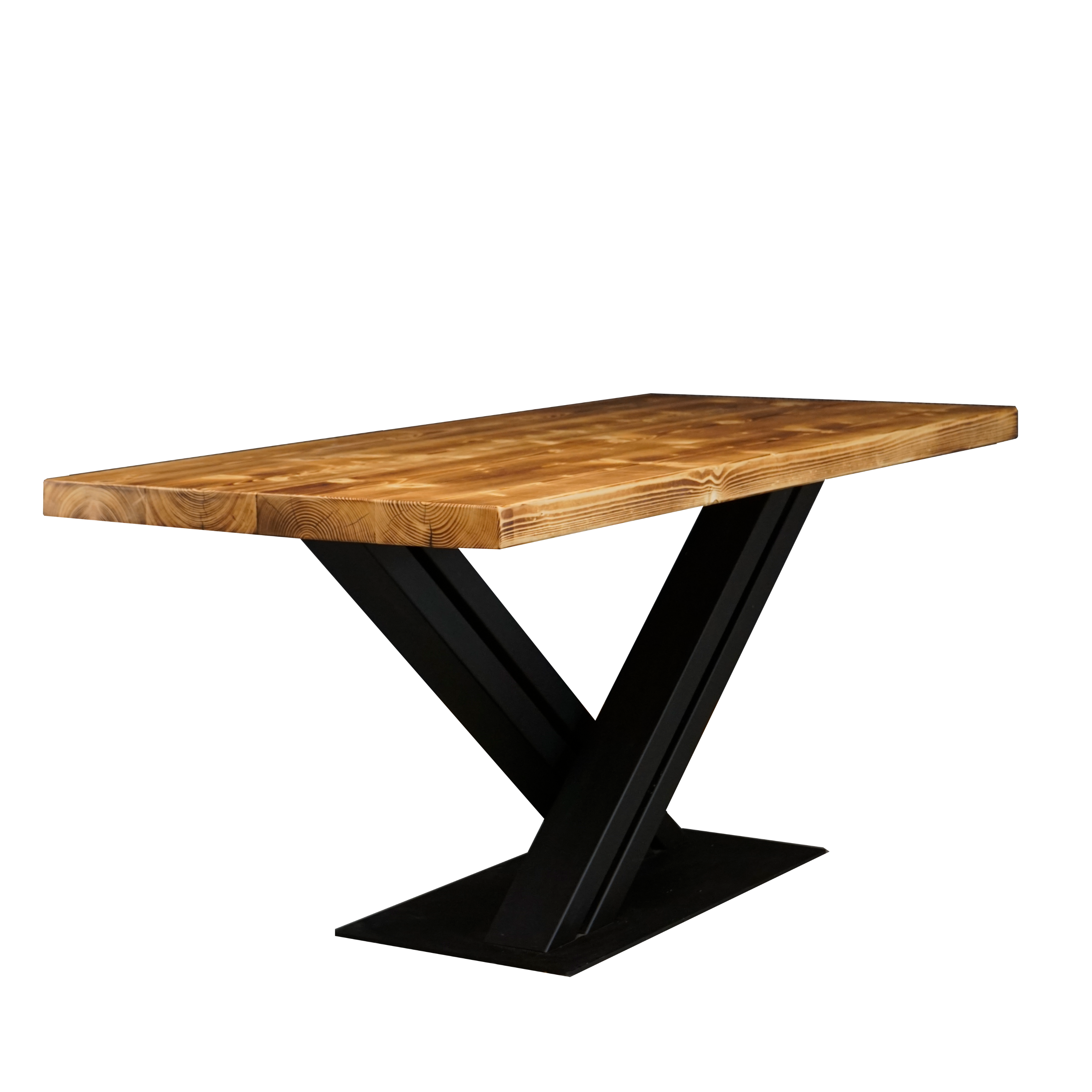 Massivholztisch "Schwarzwaldkraft" – 80 cm breit – geflammt