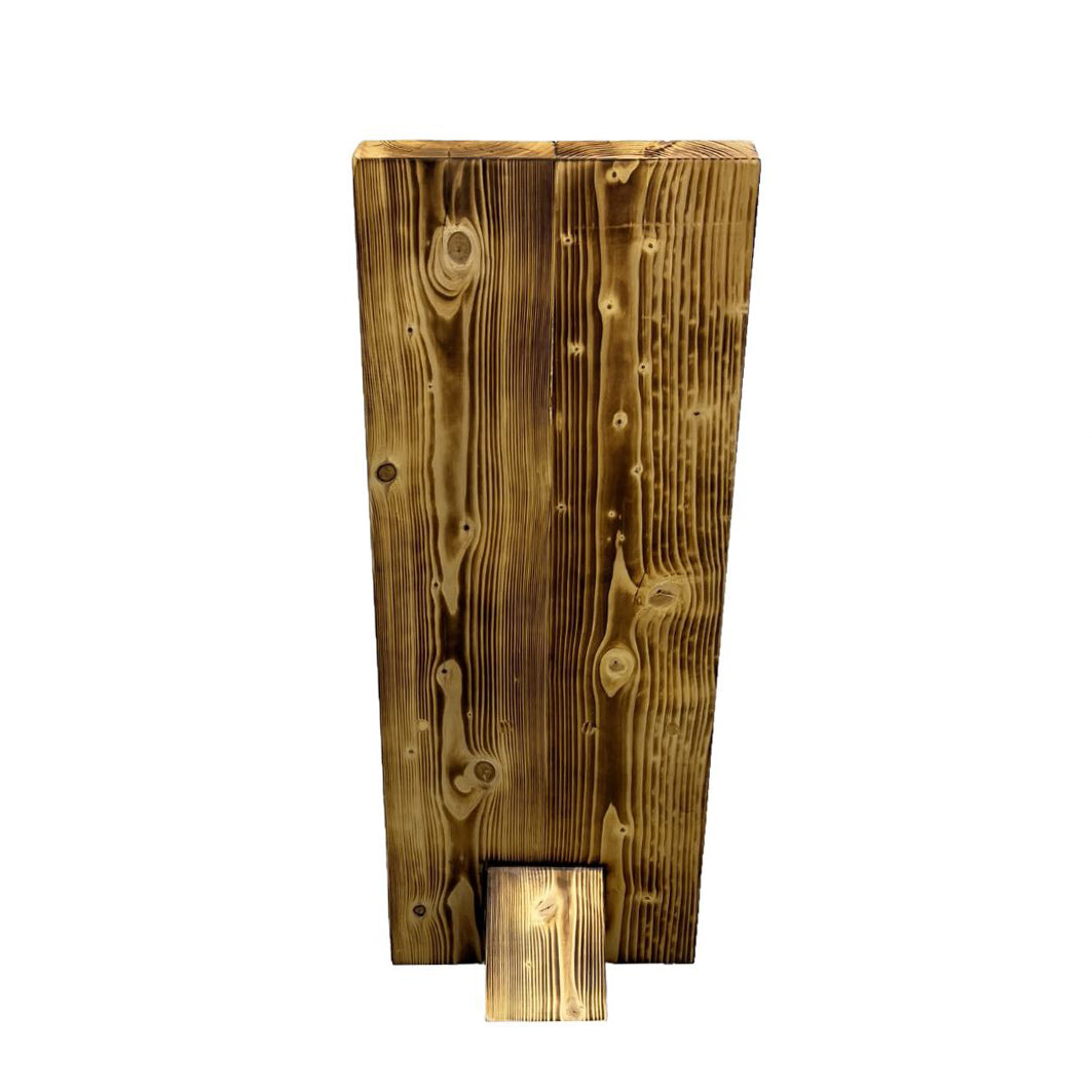 Geflammter Massivholz-Stuhl mit Polster - Rückansicht